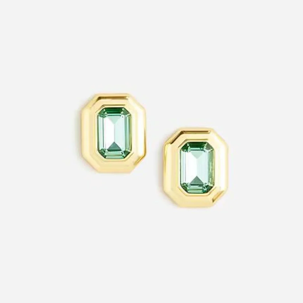 J. Crew Green Crystal Earrings NWT - Picture 3 of 16